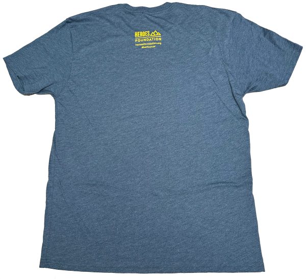 Hoosier Heroes T-shirt (Heather Indigo/Heroes Yellow) - Image 2