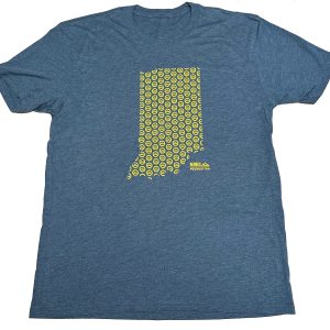 Hoosier Heroes T-shirt (Heather Indigo/Heroes Yellow)